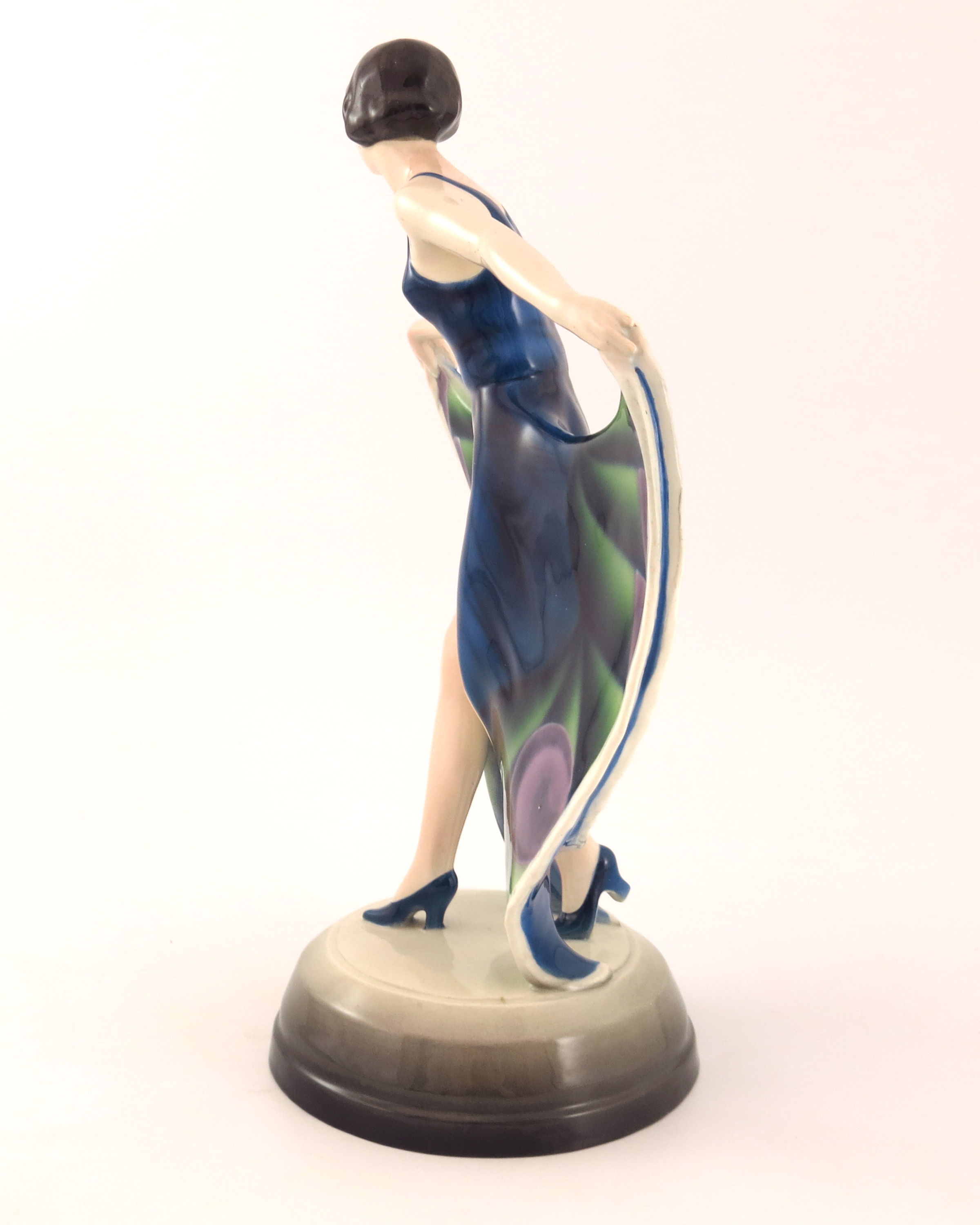 Josef Lorenzl for Goldscheider, Standing Dancer in Butterfly Dress, model 5715 - Bild 2 aus 6