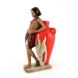 Abele Jacopi for Lenci, a figural vase, Ragazza Abyssinia