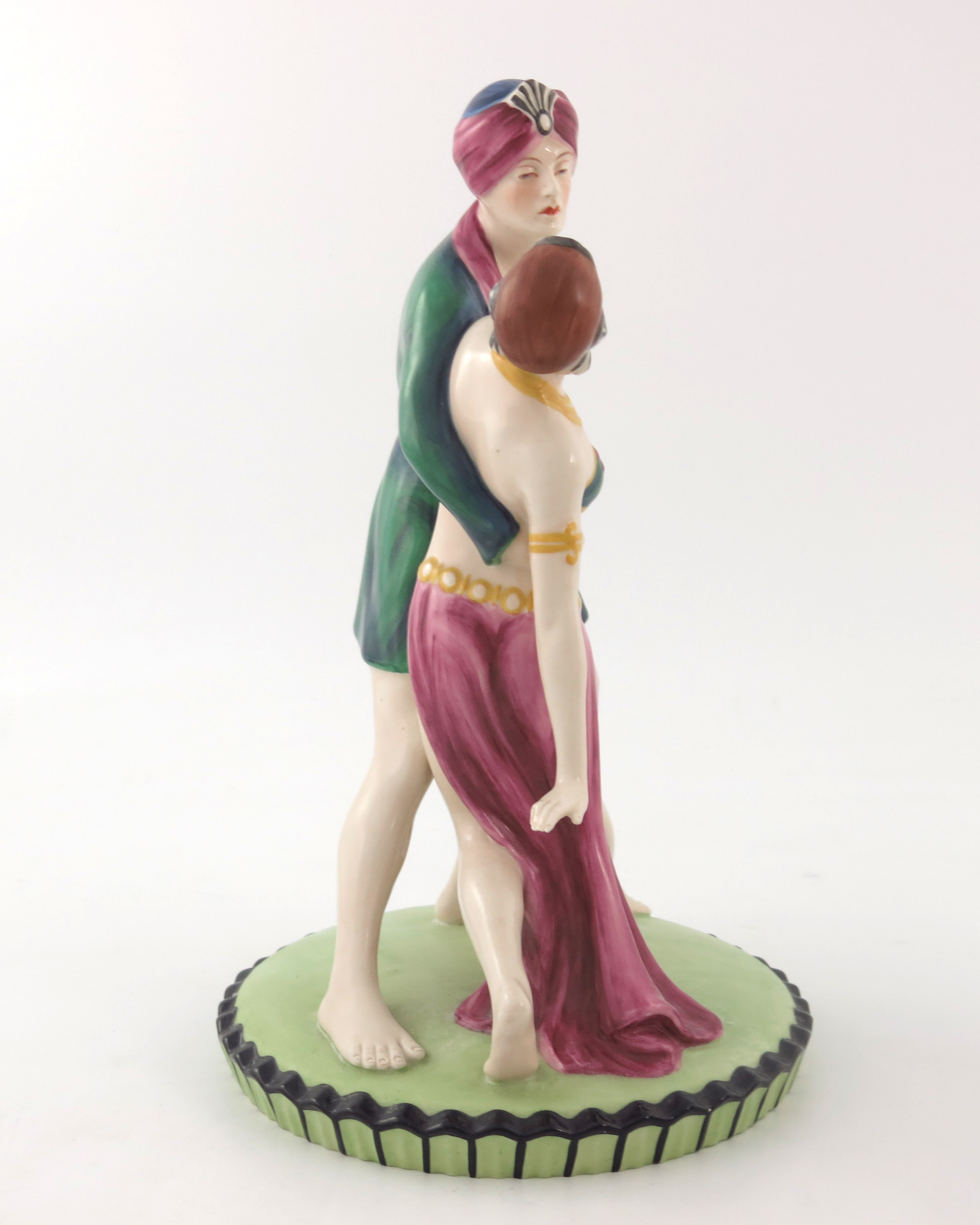 Royal Dux, an Art Deco figure group, Rudolph Valentino and Vilma Bank - Image 4 of 5