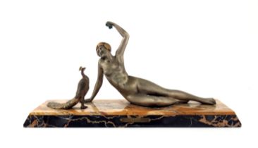 Georges Van de Voorde, Vanite, an Art Deco bronze figure group