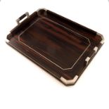 Waring and Gillow, an Art Deco macassar and chrome tray