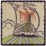 Edmund Kent for Pilkington, an Art Deco galleon tile