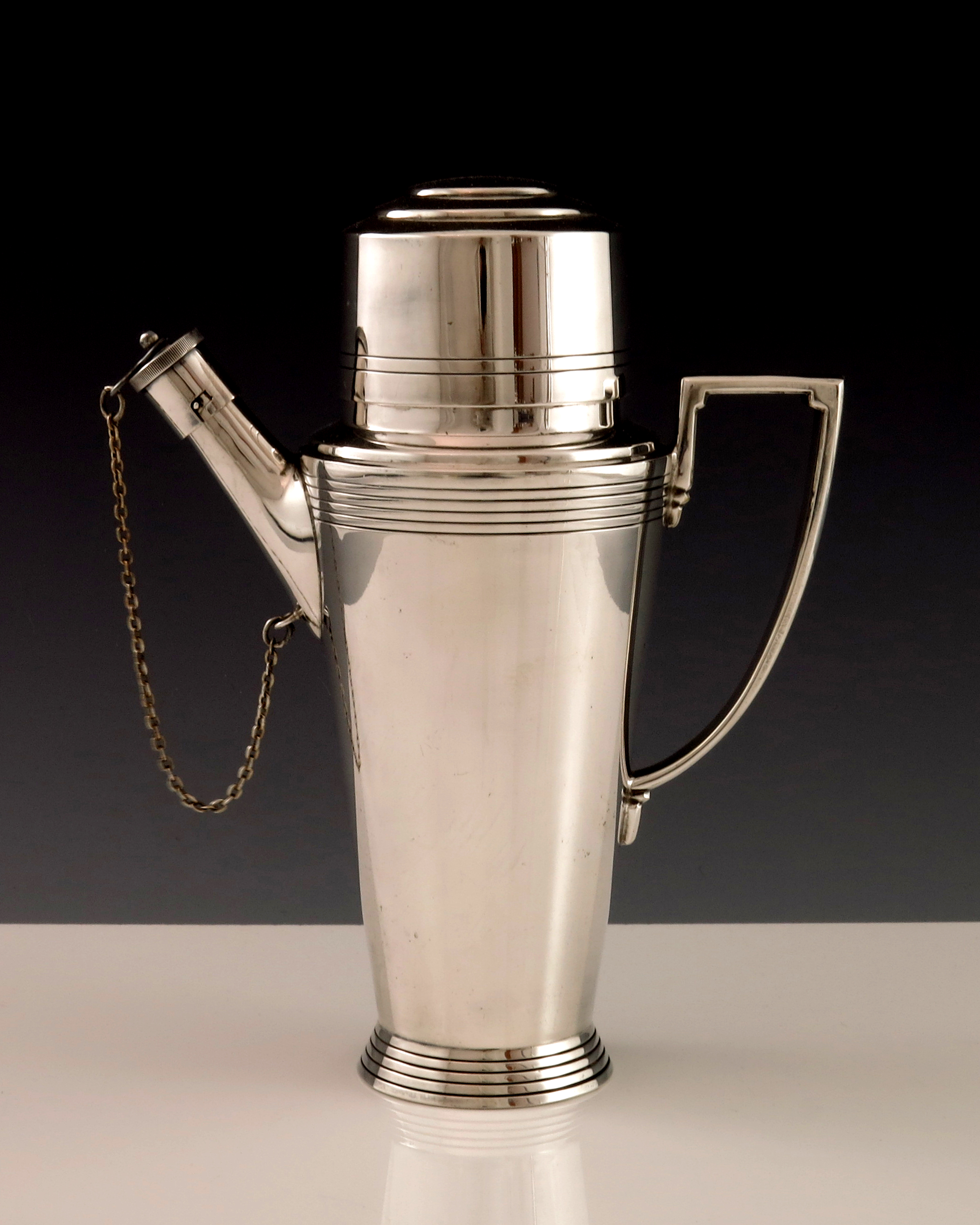 Keith Murray for Mappin and Webb, an Art Deco silver plated cocktail shaker