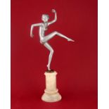 Josef Lorenzl, Dancer, an Art Deco silvered bronze figure