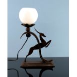 Michel Zadounaisky, an Art Deco wrought iron table lamp