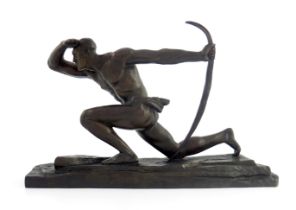 Pierre Le Faguays, Alerte, an Art Deco bronze figure