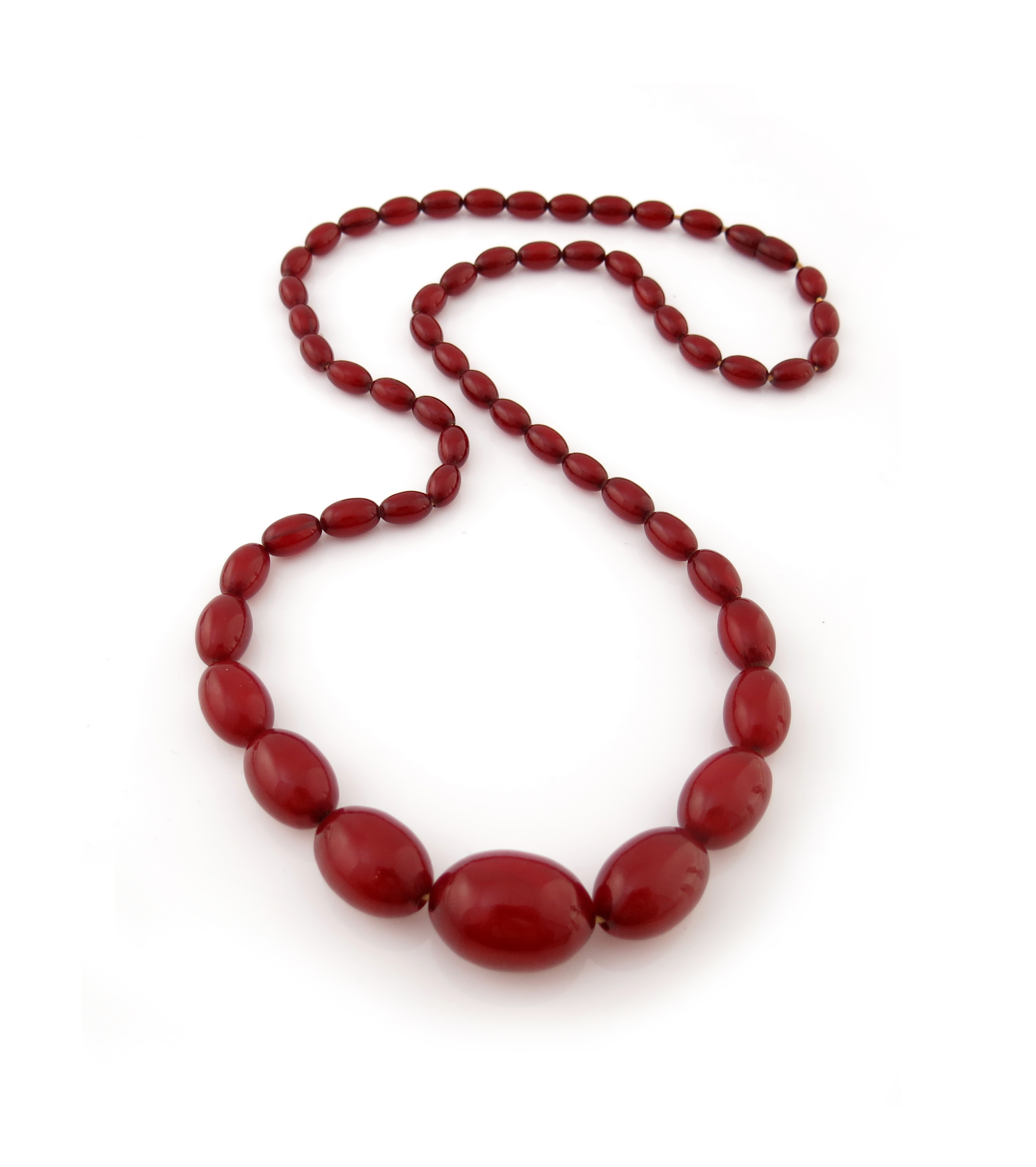 A bakelite bead necklace