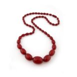 A bakelite bead necklace