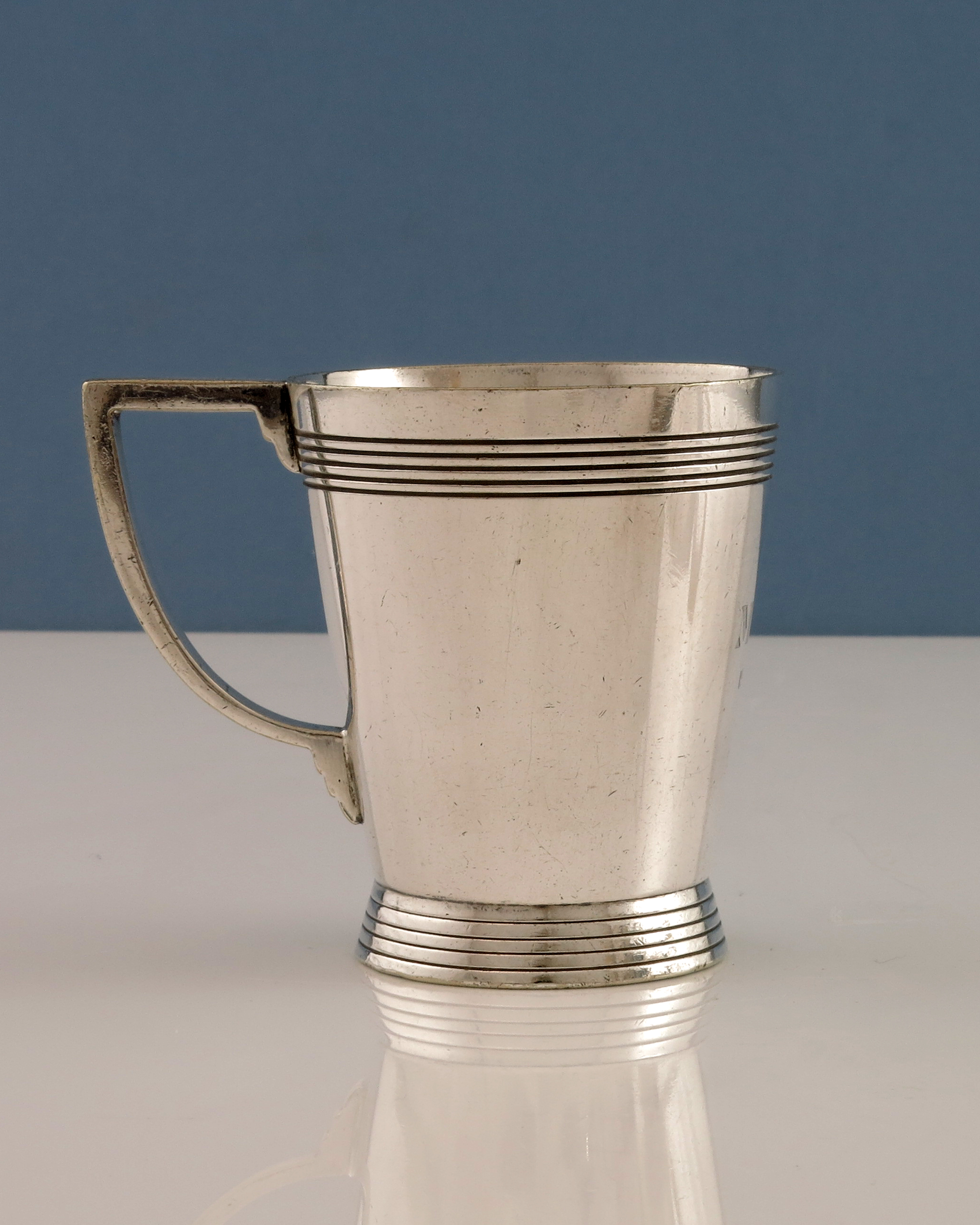 Keith Murray for Mappin and Webb, an Art Deco silver plated mug