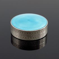 A French silver and enamelled box, import marks London 1907
