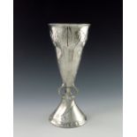 Hugo Leven for Kayserzinn, a Jugendstil pewter vase