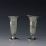 A pair of George V silver vases, A & J Zimmerman, Birmingham 1912