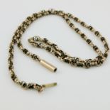 A Victorian gold metal double link chain, unmarked, 25cm long, 6.5g