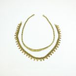 A 9ct yellow gold fringed collar necklace