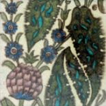 William De Morgan for Merton Abbey, a three Persian tile panel