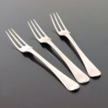 Three 19th century Dutch silver forks, Amsterdam 1896