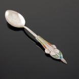 Archibald Knox for Liberty and Co., a Cymric Arts and Crafts silver and enamelled Sarepta teaspoon,