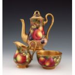 Townsend and Moseley for Royal Worcester, a fruit painted coffee set