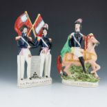 A Staffordshire figure group titled 'Napoleon' and 'Albert', circa 1860, both men modelled standing