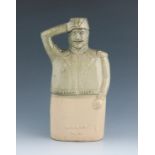 A 19th Century American stoneware Bulkley, Fiske & Co Morning Salute reform flask, in the form of