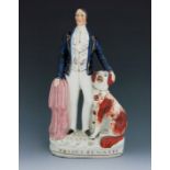 A Staffordshire figure of King Edward VII as the ‘Prince of Wales’, circa 1862, modelled standing wi