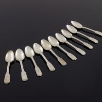 A set of ten George IV Irish silver teaspoons, Charles Marsh, Dublin 1827