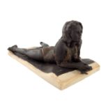 Walter Awlson (Scottish, 1949), Sunbather II, signed and No.18/75, bronzed ceramic, 14cm high,