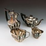 A George V silver four piece tea set, Daniel and Arter, Birmingham 1931