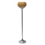 Franco Bresciani for Harvey Guzzini, an Italian Modernist Bud Grande chrome floor standing lamp