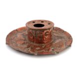 An Arts and Crafts Cornish copper inkwell