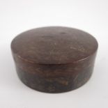 A 19th Century European boulle snuff box, of circular form, tortoiseshell, pull-off cover with brass