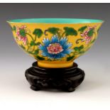 A Chinese polychrome bowl, Kangxi mark