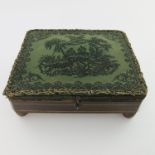 A Regency tin foot warmer, circa 1820, contained in an insulated hinged wooden case with a