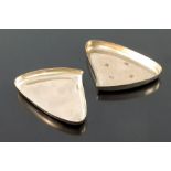 A matched pair of Modernist silver dishes, A E Jones, Birmingham 961 and 1970