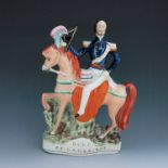 A Staffordshire equestrian figure of the 'Duke of Cambridge', circa 1860, modelled on horseb