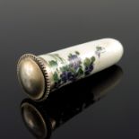 An Austrian silver gilt and enamelled needle case or lipstick holder