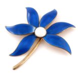 Aksel Holmsen, a large Norwegian silver gilt and enamelled flower brooch