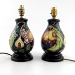 Emma Bossons for Moorcroft, two Queens Choice lamp bases