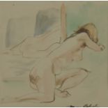 Aaron Bohrod (American, 1907-1992), female nudes in various poses, three, two signed l.r., one