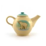Sally Tuffin for Dennis Chinaworks, a polar bear teapot and cover, circa 2000, impressed and
