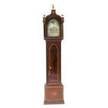 Thomas Tanner, London, a George III musical mahogany crossbanded longcase clock, arched hood with