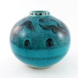 Karlsruhe Majolica, a German faience pottery vase