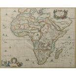 Jacob van Meurs (Dutch, 1619/20-1680), Africae Accurata Tabula, coloured map of the African
