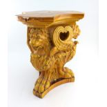 A late 19th Century European majolica jardiniere stand, circa 1870, of trefoil form with moulded
