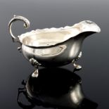 A Victorian silver sauce boat, D and M Davis, Ches