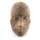 A pottery life mask of the Welsh artist Gwendolen Mary John, (1876-1939), sister of the artist