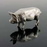 An Elizabeth II silver figure of a pig, import marks London 1979