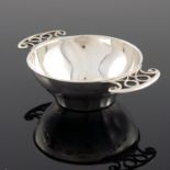 W A S Benson, an Arts and Crafts silver plated twin handled bowl