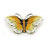 Hroar Prydz enamelled silver butterfly brooch