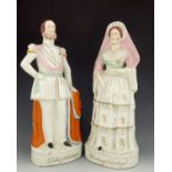 A pair of Staffordshire portrait figures, the 'Duke of Edinburgh' and 'Duchess of Edinburgh', circa